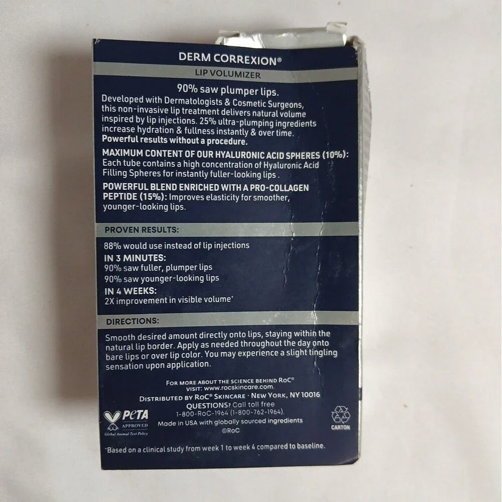 RoC Derm Correxion Lip Volumizer-Lip Plumper Peptide Hyaluronic Acid & Vitamin E